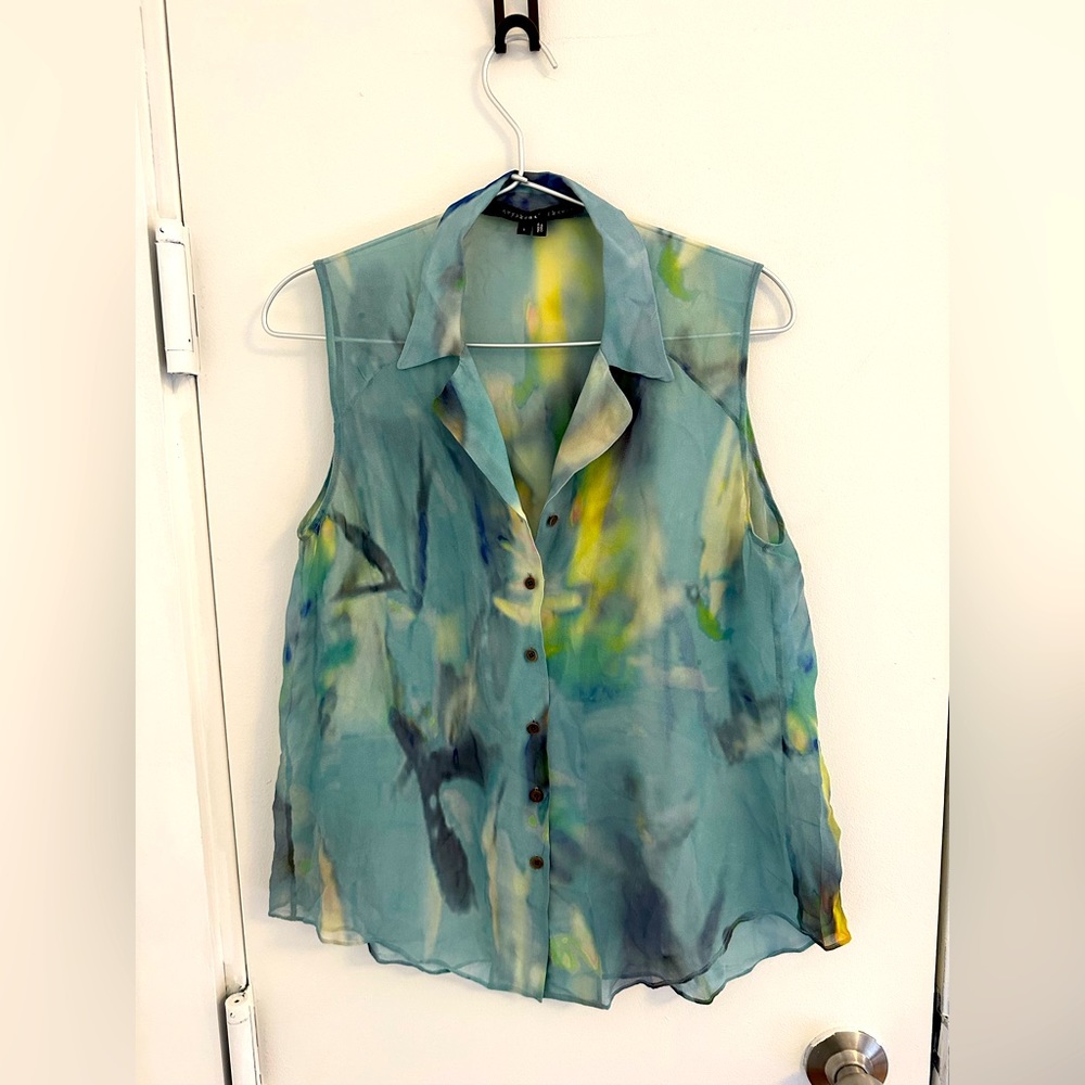 Theyskens Theory Sleeveless Sheer Top Size S